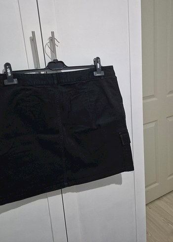 lacivert  Kemerli Mini Denim Etek - Görsel 3