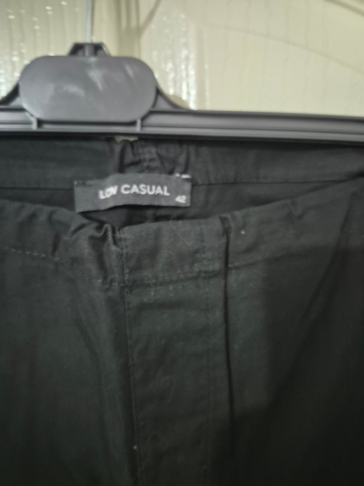 Kadın Siyah Keten Midi Kumaş Pantolon - Görsel 5