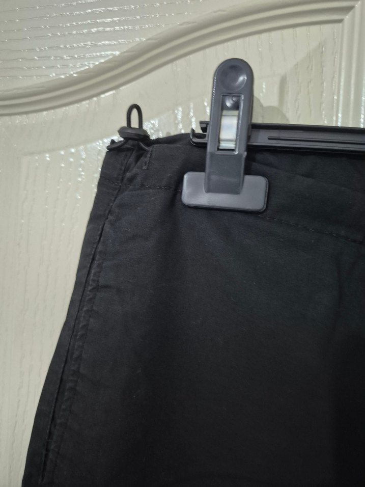 Kadın Siyah Keten Midi Kumaş Pantolon - Görsel 2