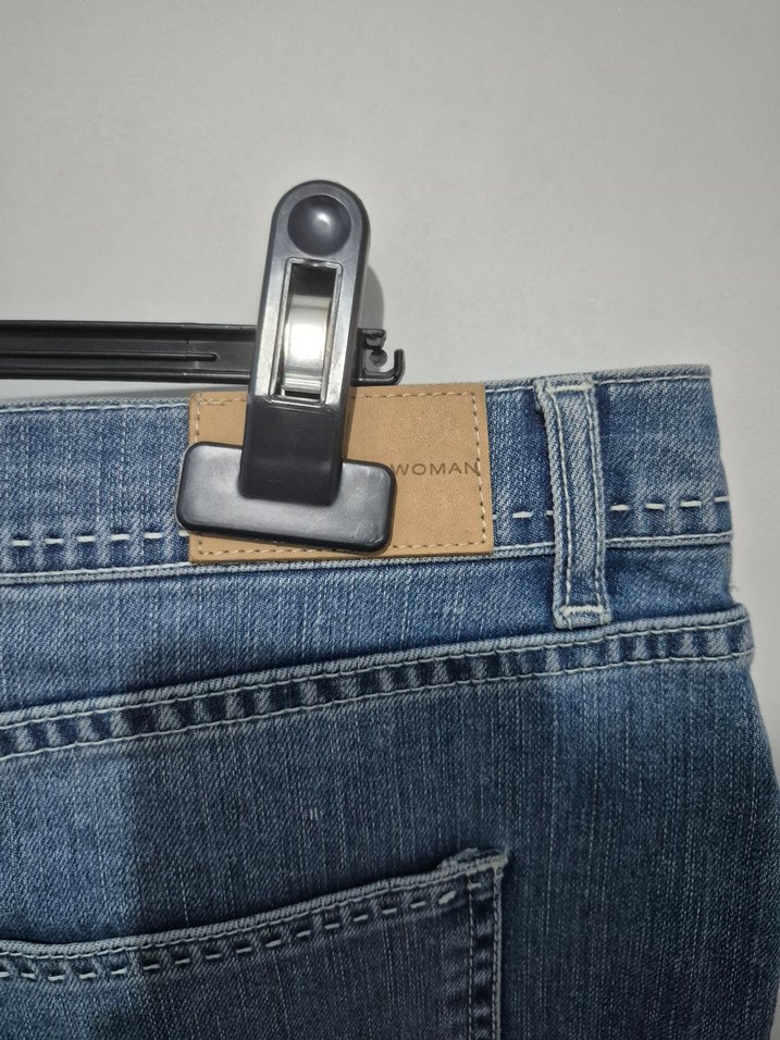 Gevşek Kesim Kot Midi Etek - Görsel 4