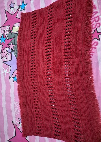 Bordo Nakışlı Renkli Boyunluk atkı - Görsel 4