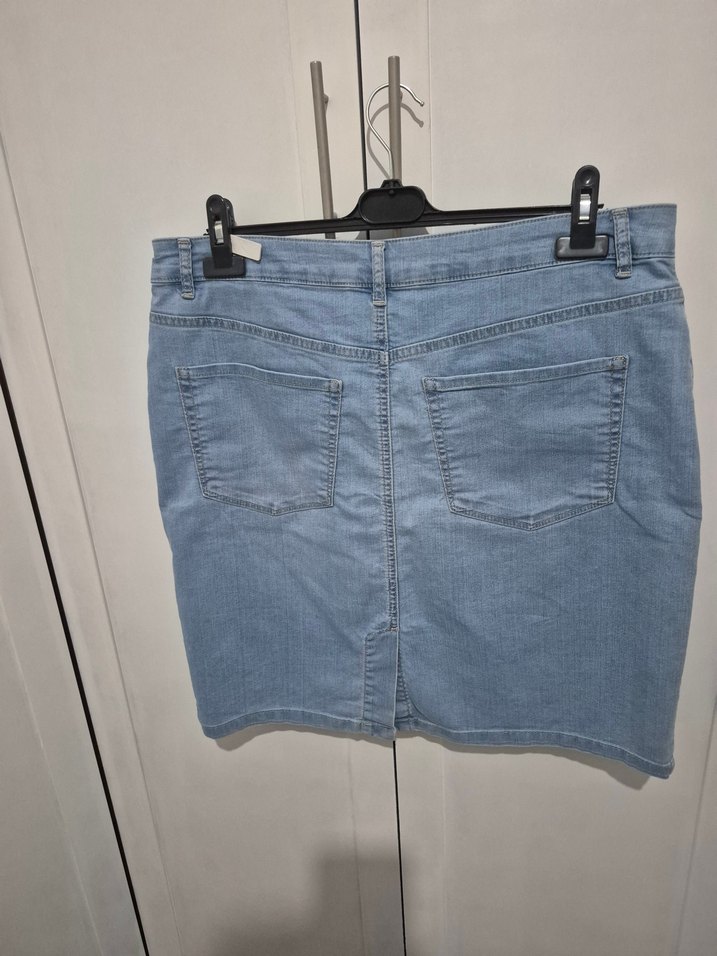 Mavi Denim Midi Etek - Görsel 5