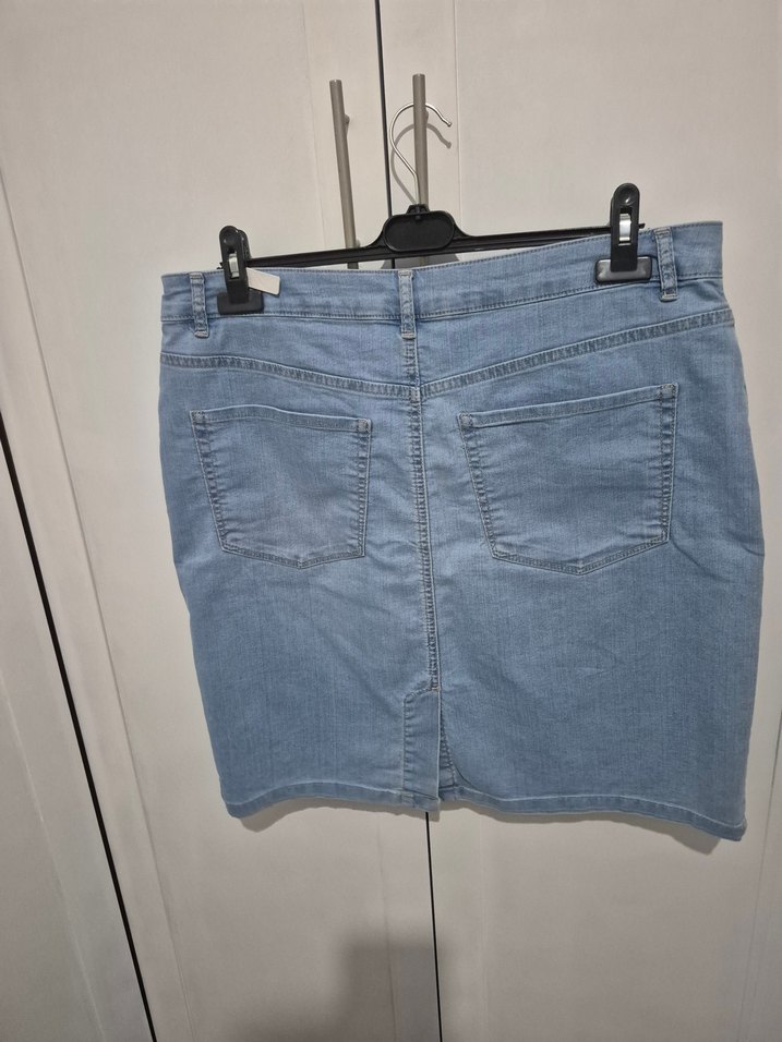 Mavi Denim Midi Etek - Görsel 4