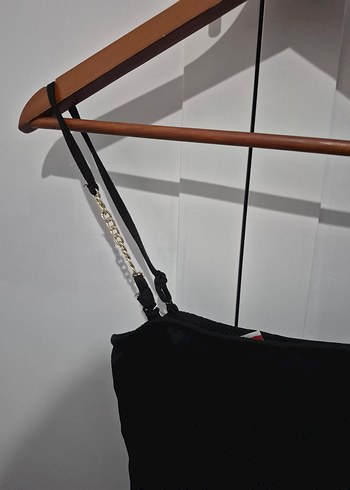 Zincir Detaylı Siyah Strappy Kadın Monokini - Görsel 2