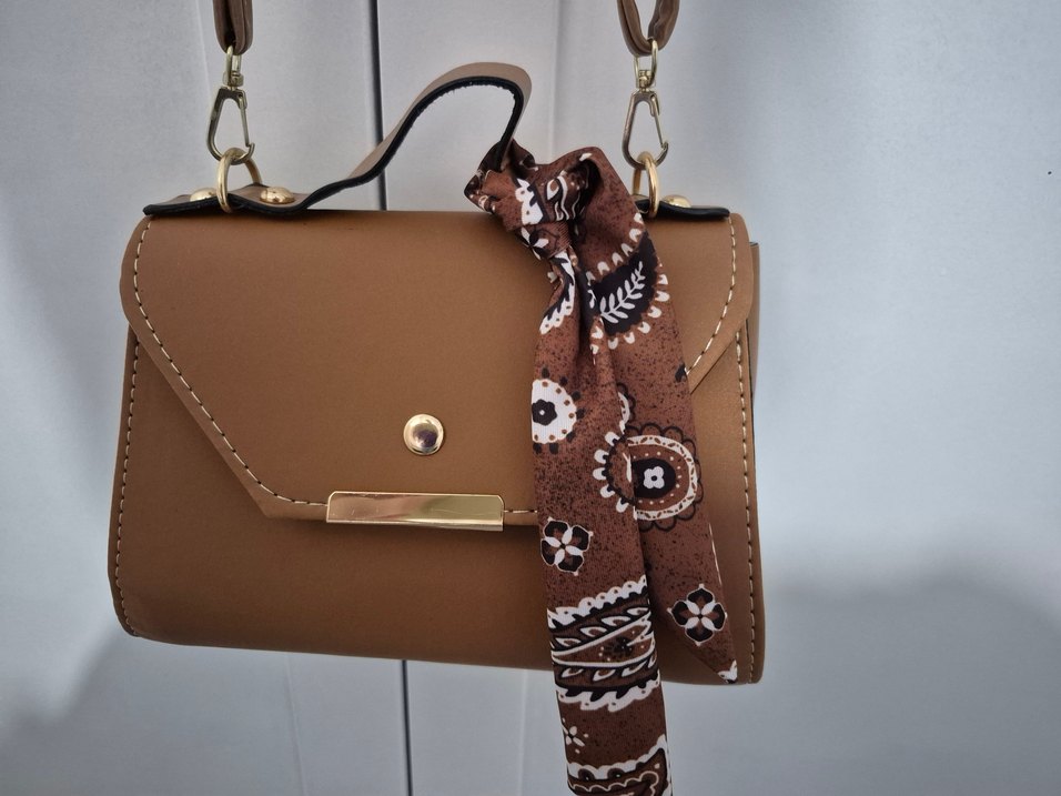 Kahverengi Deri Bohem Kadın Çanta - Görsel 2