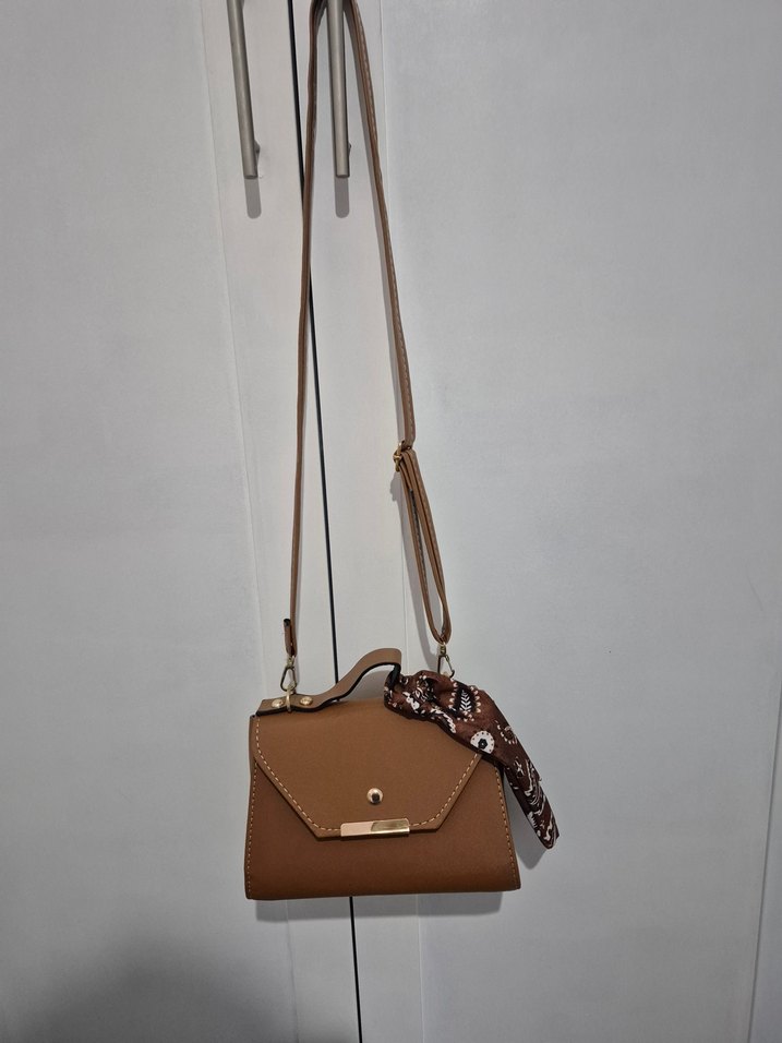 Kahverengi Deri Bohem Kadın Çanta - Görsel 5
