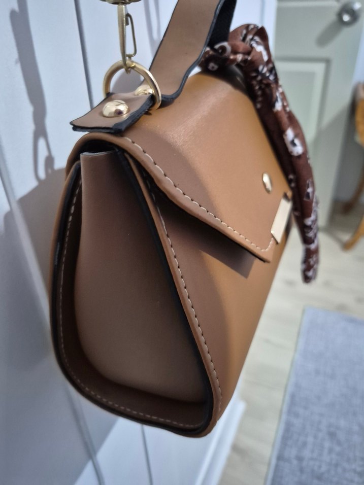 Kahverengi Deri Bohem Kadın Çanta - Görsel 3