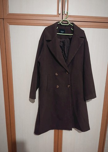 Çift Düğmeli mürdüm  Kaban - Görsel 2