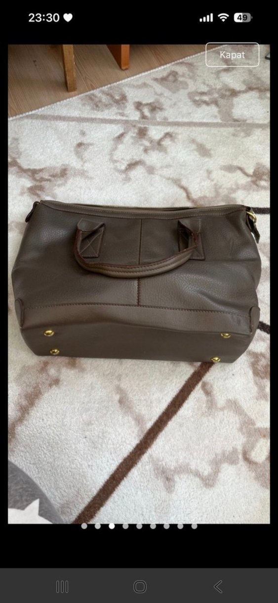 kahve  Deri Kadın Çanta - Görsel 2