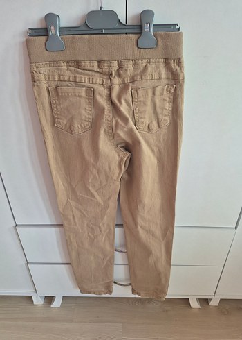 Diğer Erkek Çocuk Bej Keten Bol Kesim Kemerli Pantolon