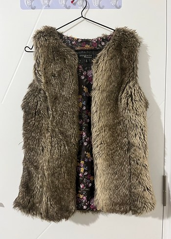 Kahverengi Kürk Detaylı Bohem Yelek - Görsel 2