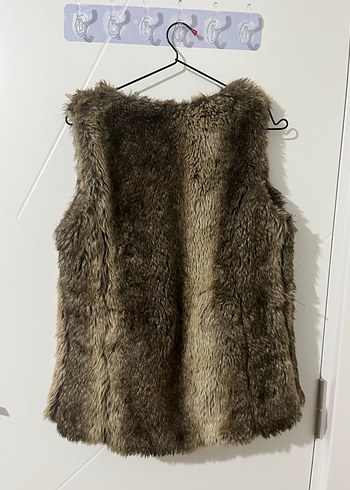 Kahverengi Kürk Detaylı Bohem Yelek - Görsel 3