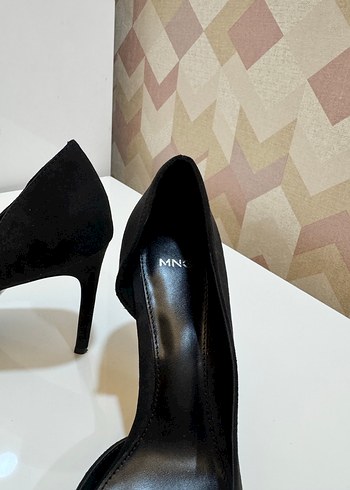 Siyah Süet Stiletto Topuklu Kadın Ayakkabı - Görsel 5