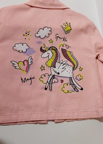 LCW 5 6 yaş kız çocuk pembe kot ceket - Görsel 3
