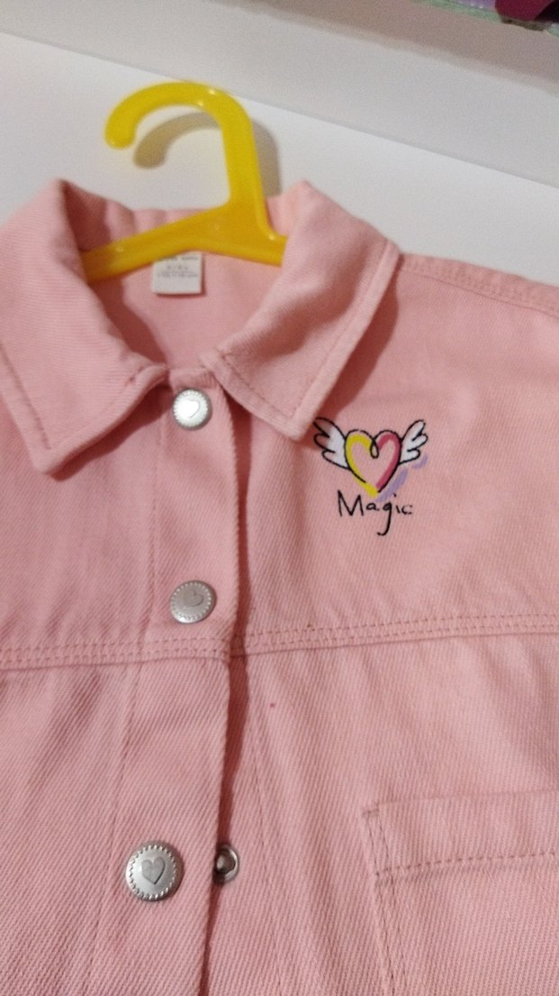 LCW 5 6 yaş kız çocuk pembe kot ceket - Görsel 2