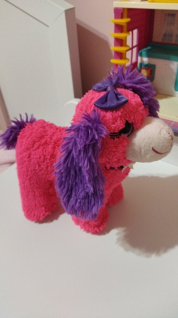 Pembe ve Mor Peluş Oyuncak Köpek - Görsel 4