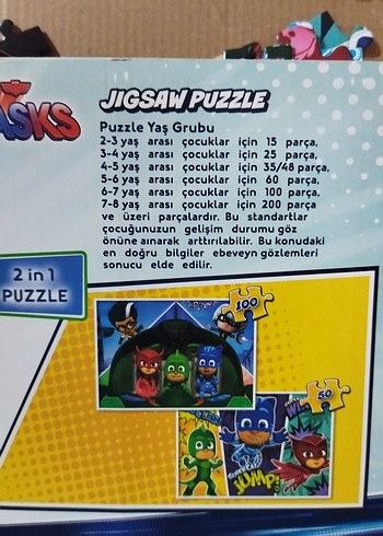 PJ Masks 2'si 1 Arada Çocuk Puzzle - Görsel 5
