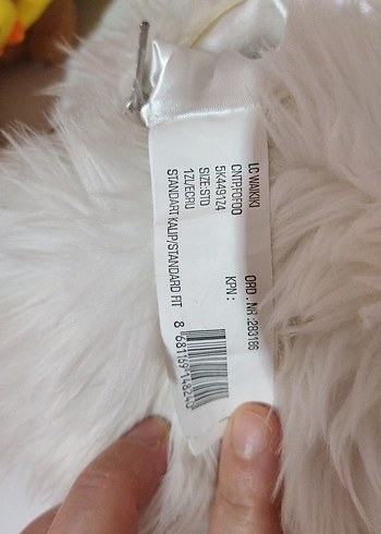 Beyaz Peluş Kaniş kız çocuk çanta - Görsel 6