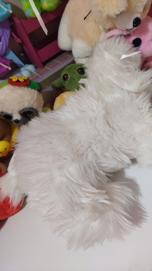 Beyaz Peluş Kaniş kız çocuk çanta - Görsel 5