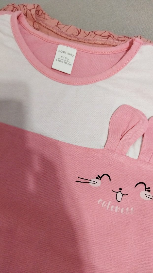 Kız Çocuk Pembe Kısa Kollu Tişörtler - Görsel 3