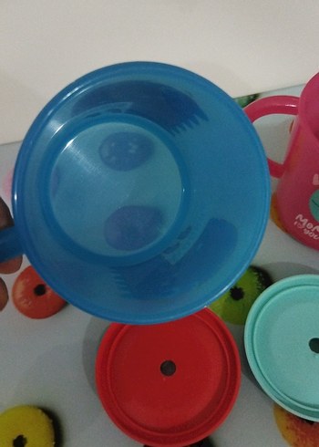 Renkli Kapaklı Çocuk kupa bardaklar - Görsel 7