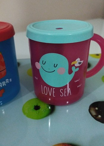 Renkli Kapaklı Çocuk kupa bardaklar - Görsel 4