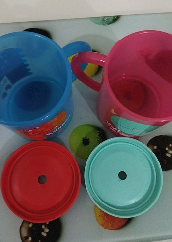 Renkli Kapaklı Çocuk kupa bardaklar - Görsel 5
