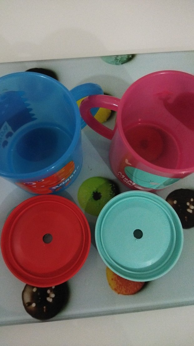 Renkli Kapaklı Çocuk kupa bardaklar - Görsel 5