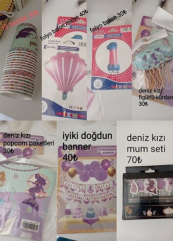 Deniz kızı konsept doğum günü parti malzemeleri 