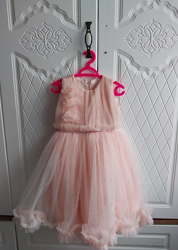 Pembe Kız Çocuk Fırfırlı Elbise