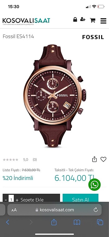 Beden Fossil bordo saat