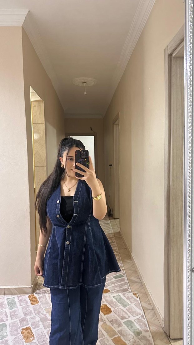 Düğmeli Lacivert Kolsuz Kadın Denim Ceket - Görsel 3