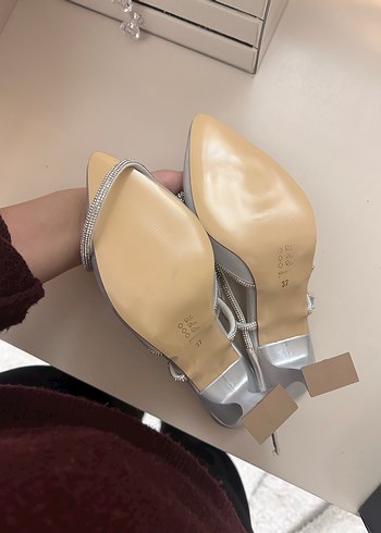 Beyaz Fiyonk Detaylı Stiletto Kadın Abiye Ayakkabı - Görsel 2