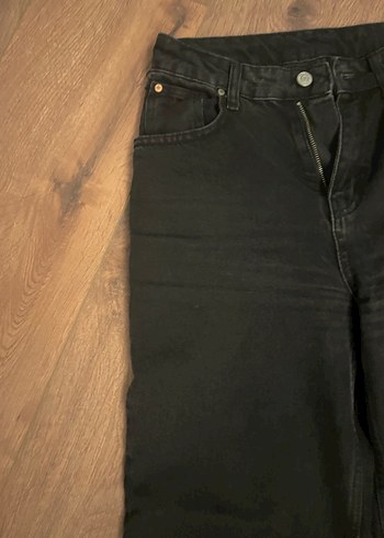 Kadın Siyah Regular Fit Denim Pantolon - Görsel 3