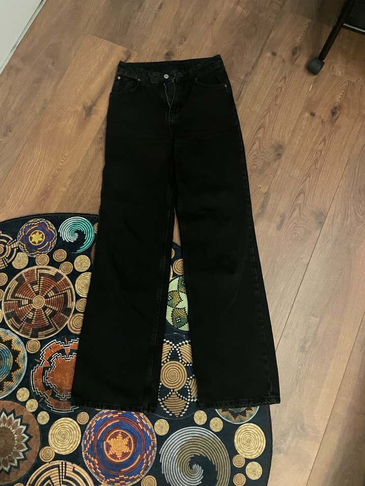 Kadın Siyah Regular Fit Denim Pantolon - Görsel 2