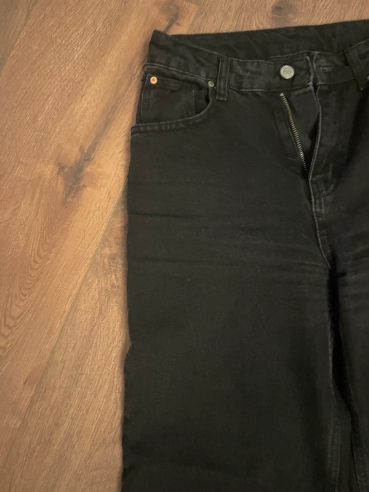 Kadın Siyah Regular Fit Denim Pantolon - Görsel 3