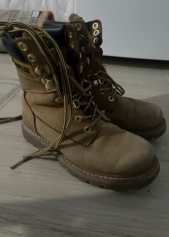 Kahverengi Deri Kadın Bot - Kürklü, Takoz Topuklu - Görsel 4