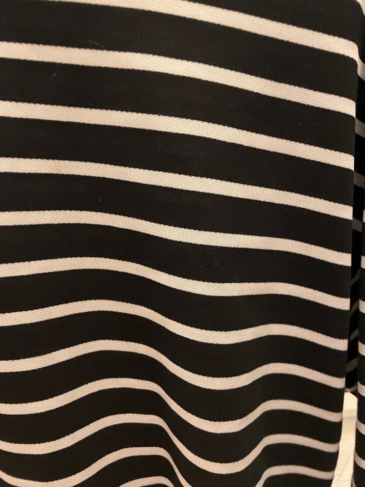 Siyah Beyaz Çizgili Kadın Triko Sweatshirt - Görsel 2