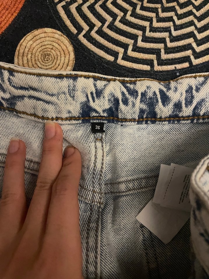 Gri Bağcıklı Salaş Midi Kadın Kot Pantolon - Görsel 3