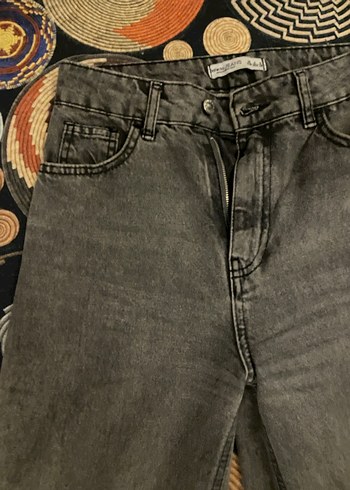 Gri Batik Desenli Bol Kesim Jean - Görsel 2