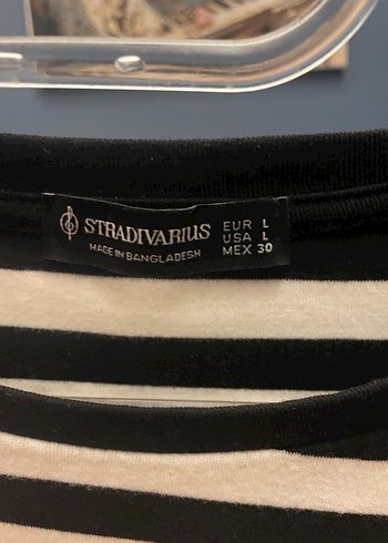 Kadın Siyah Beyaz Çizgili Uzun Kollu Tişört - Görsel 2