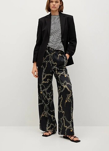 mango ispanyıl paça saten pantolon