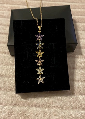 Renkli Çiçekli Kolye - Görsel 8