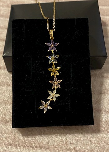 Renkli Çiçekli Kolye - Görsel 7