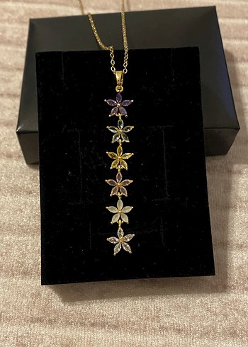 Renkli Çiçekli Kolye - Görsel 9