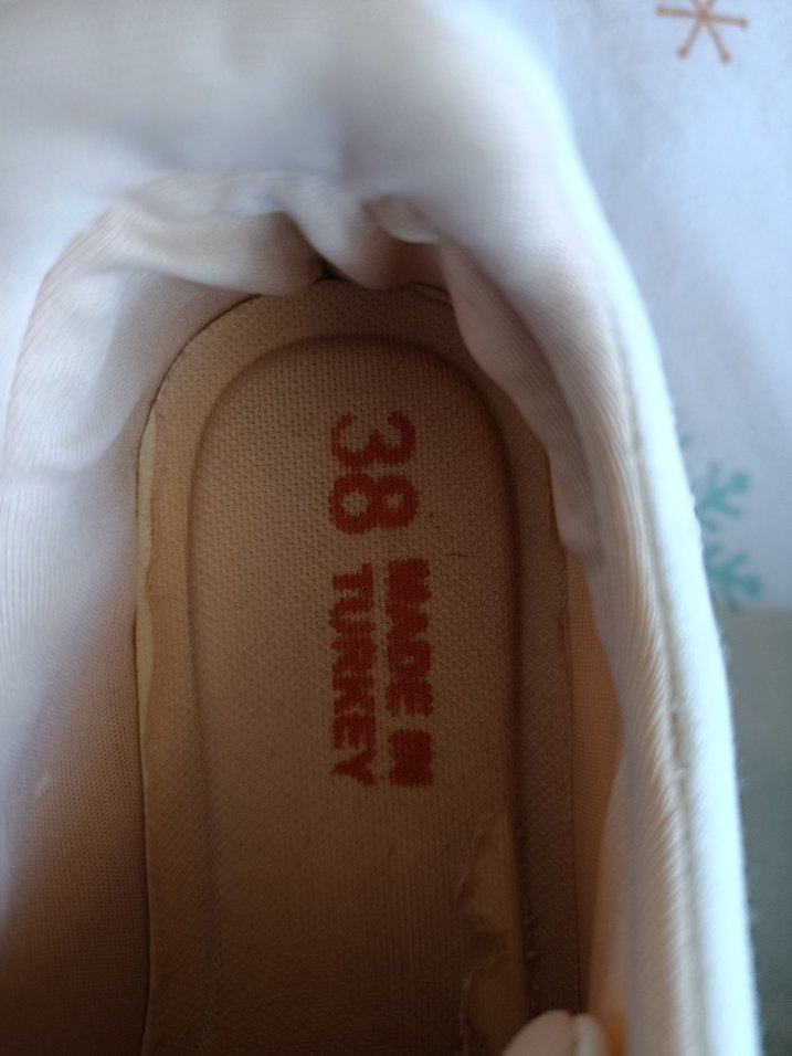 Fiyonklu Beyaz Kadın Sneakers - Görsel 4