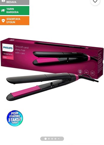 Philips Siyah-Pembe Saç Düzleştirici - Görsel 7