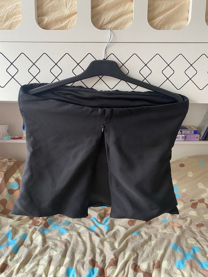 Kadın Siyah Straplez Drapeli Bustiyer - Görsel 3