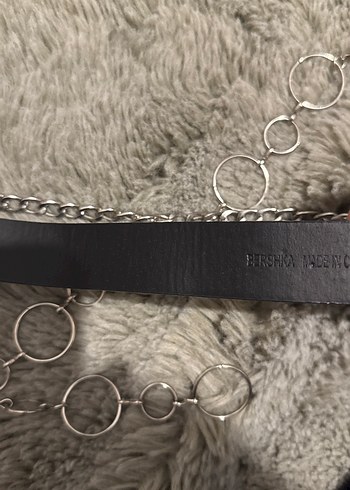 Gri Kürklü Deri Punk Kemer hediyeli ürün - Görsel 4