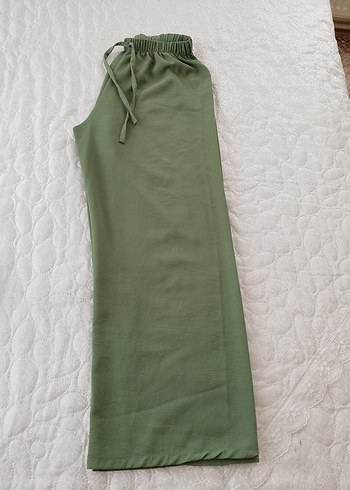 Haki Kadın  Bol Kesim Pantolon s ,m  için uygun - Görsel 2